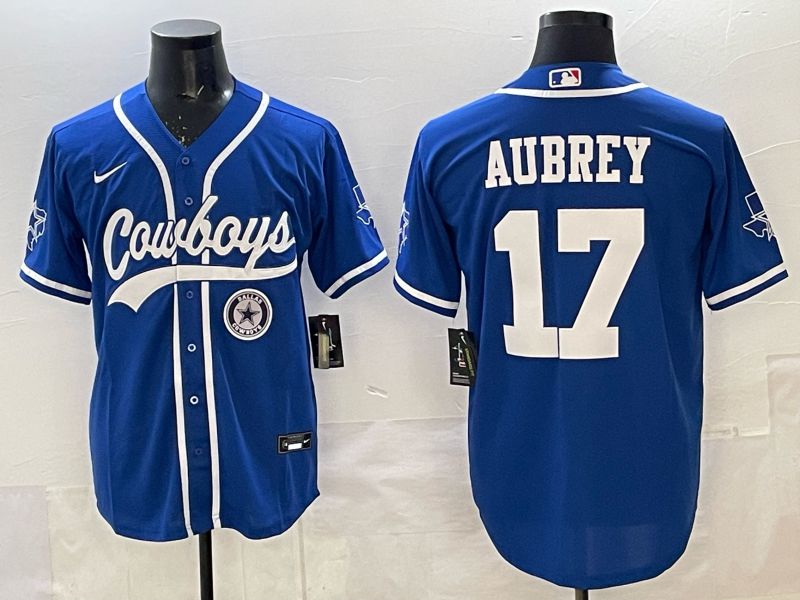 Men 2025 Dallas Cowboys #17 Aubrey blue Joint Name Nike Limited NFL Jersey style 036